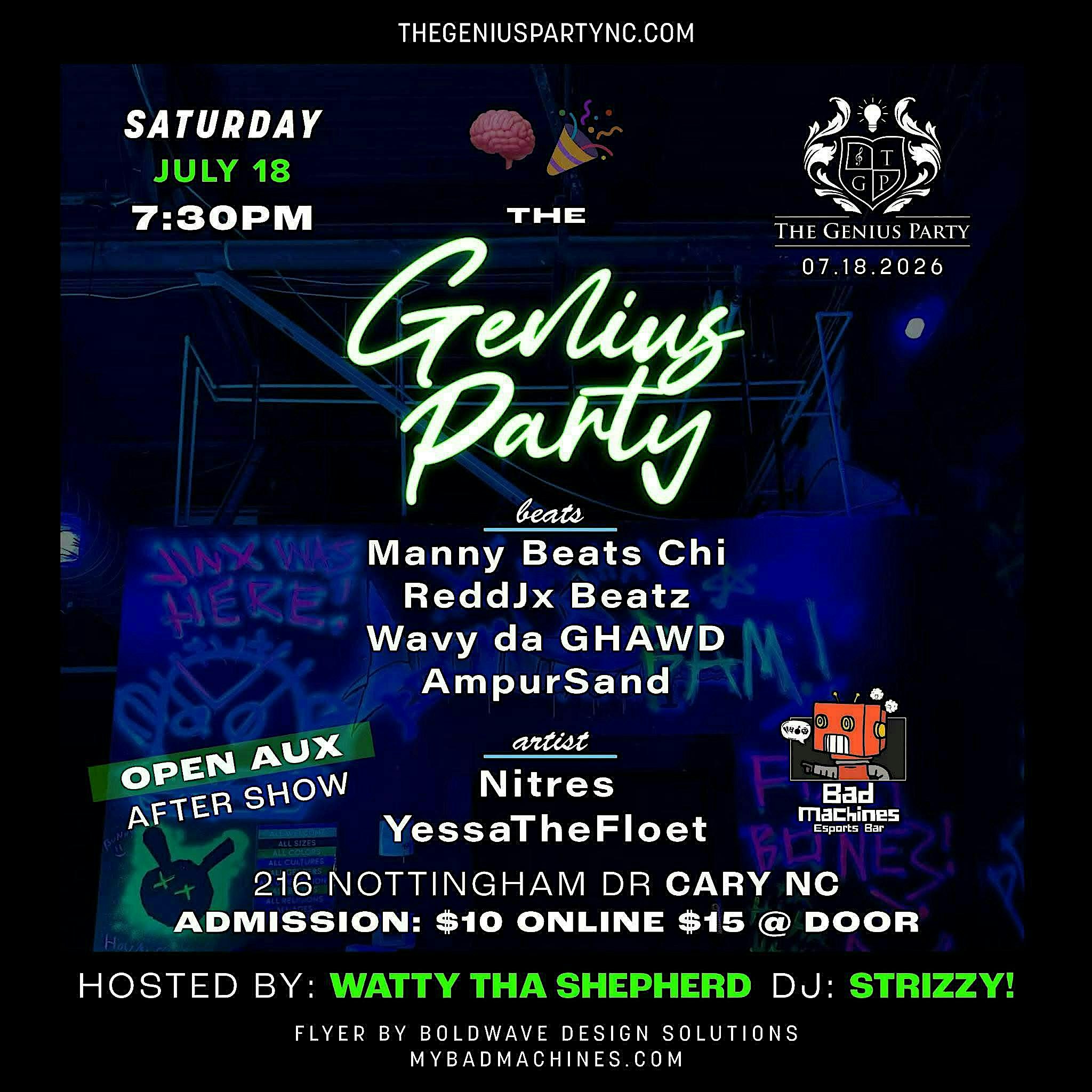 The Genius Party 47 at Bad Machines Esports Bar – Cary, NC