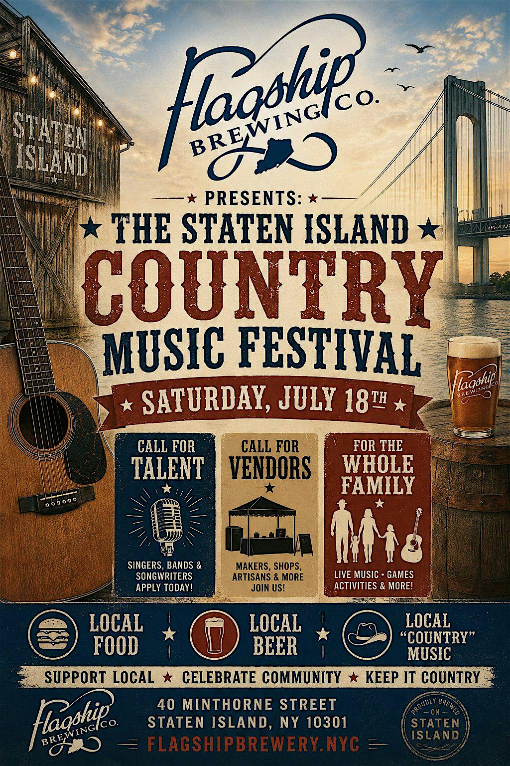 Staten Island Country Music Festival at The Flagship Brewing Company – Staten Island, NY