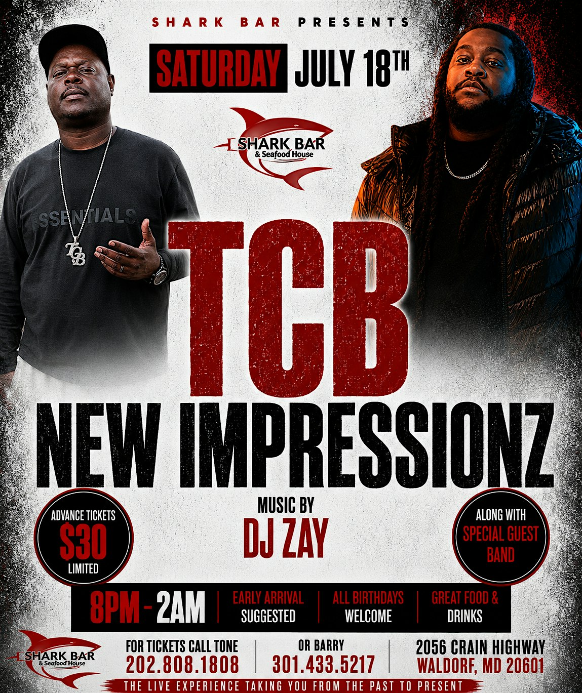 TCB and New Impressionz at Shark Bar at Shark Bar And Seafood House, Crain Highway, Waldorf, MD, USA – Waldorf, MD