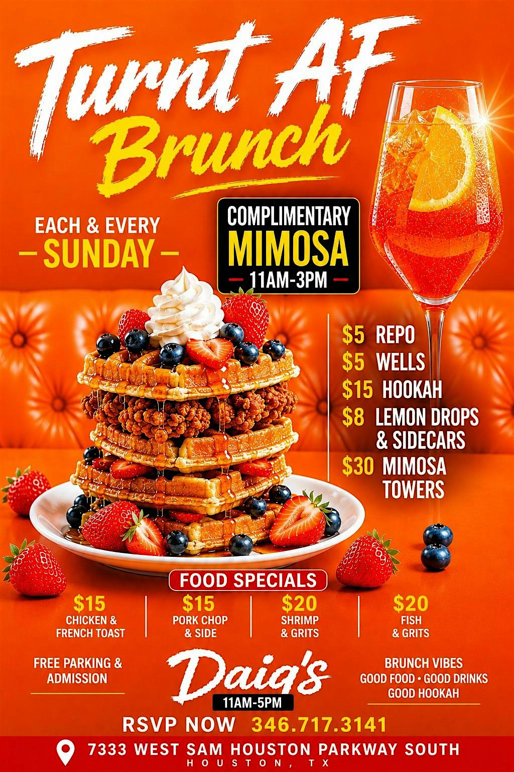 Turnt AF Sunday Brunch & Day Party @ DAIQ’s! at Daiq’s – Houston, TX