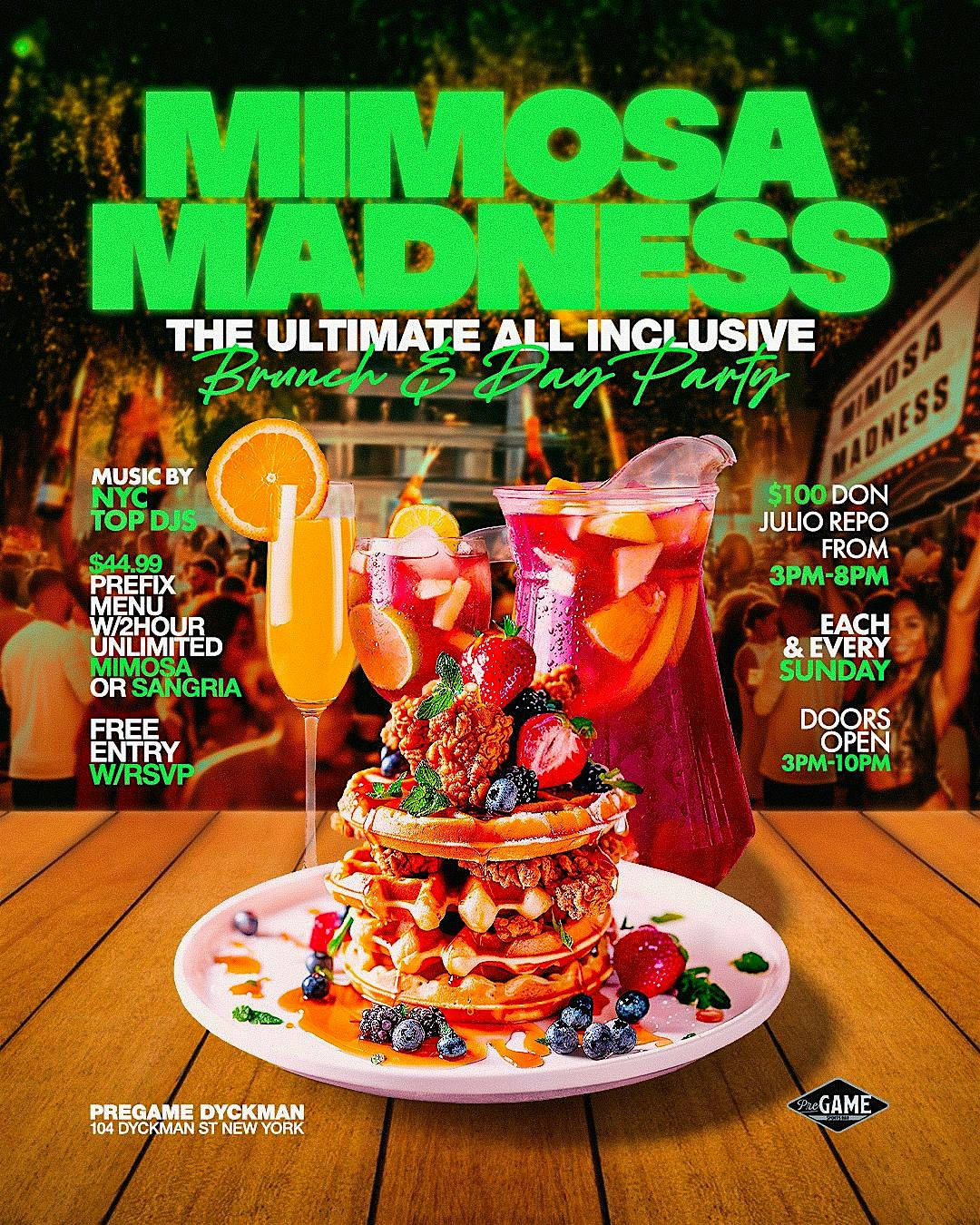 Mimosa Madness The Ultimate All Inclusive Brunch & Day Party at 104 Dyckman St – New York, NY