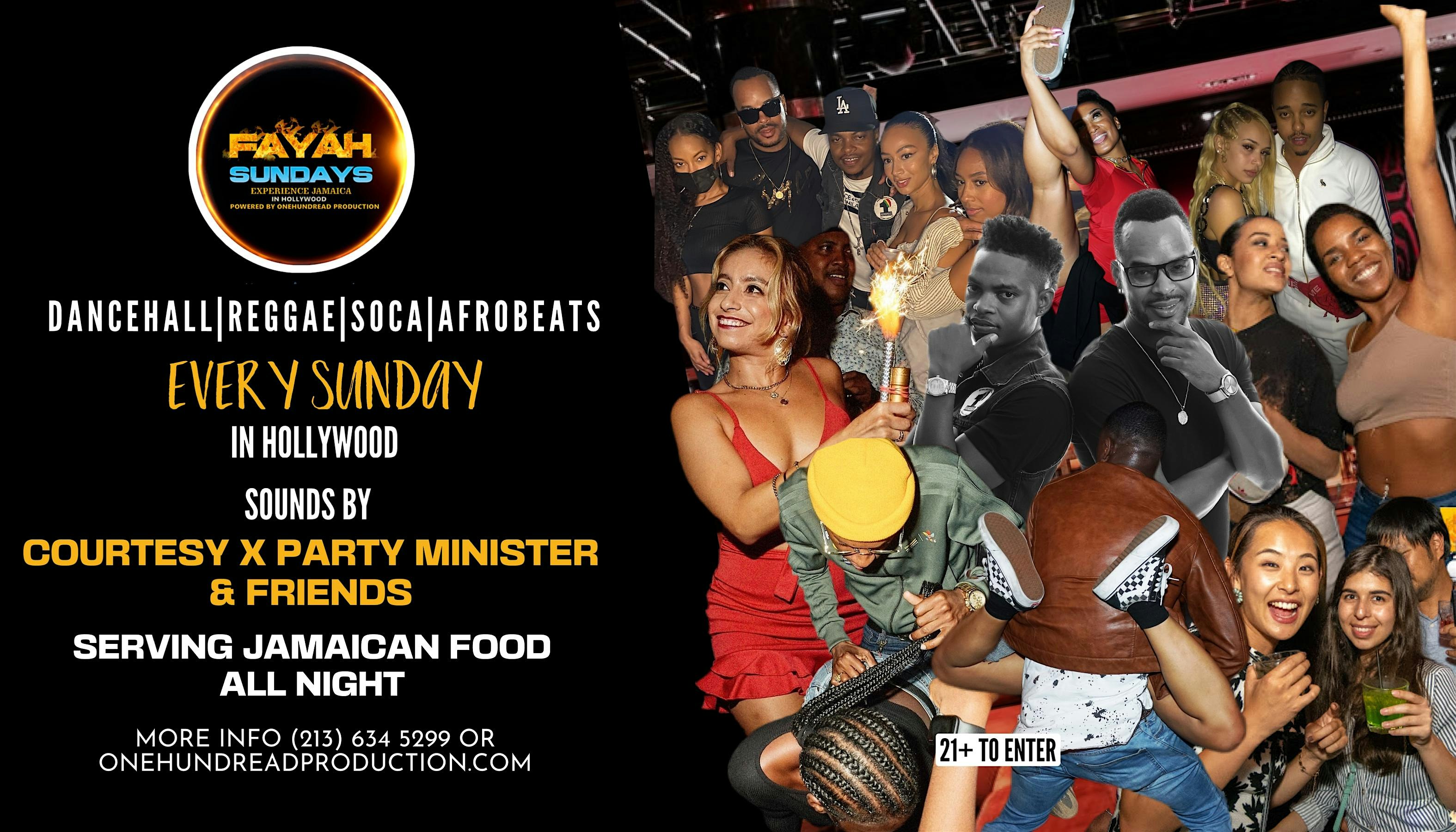 FAYAH SUNDAYS : 10 YRS OF DANCEHALL, REGGAE & SOCA IN HOLLYWOOD at The Room Hollywood – Los Angeles, CA