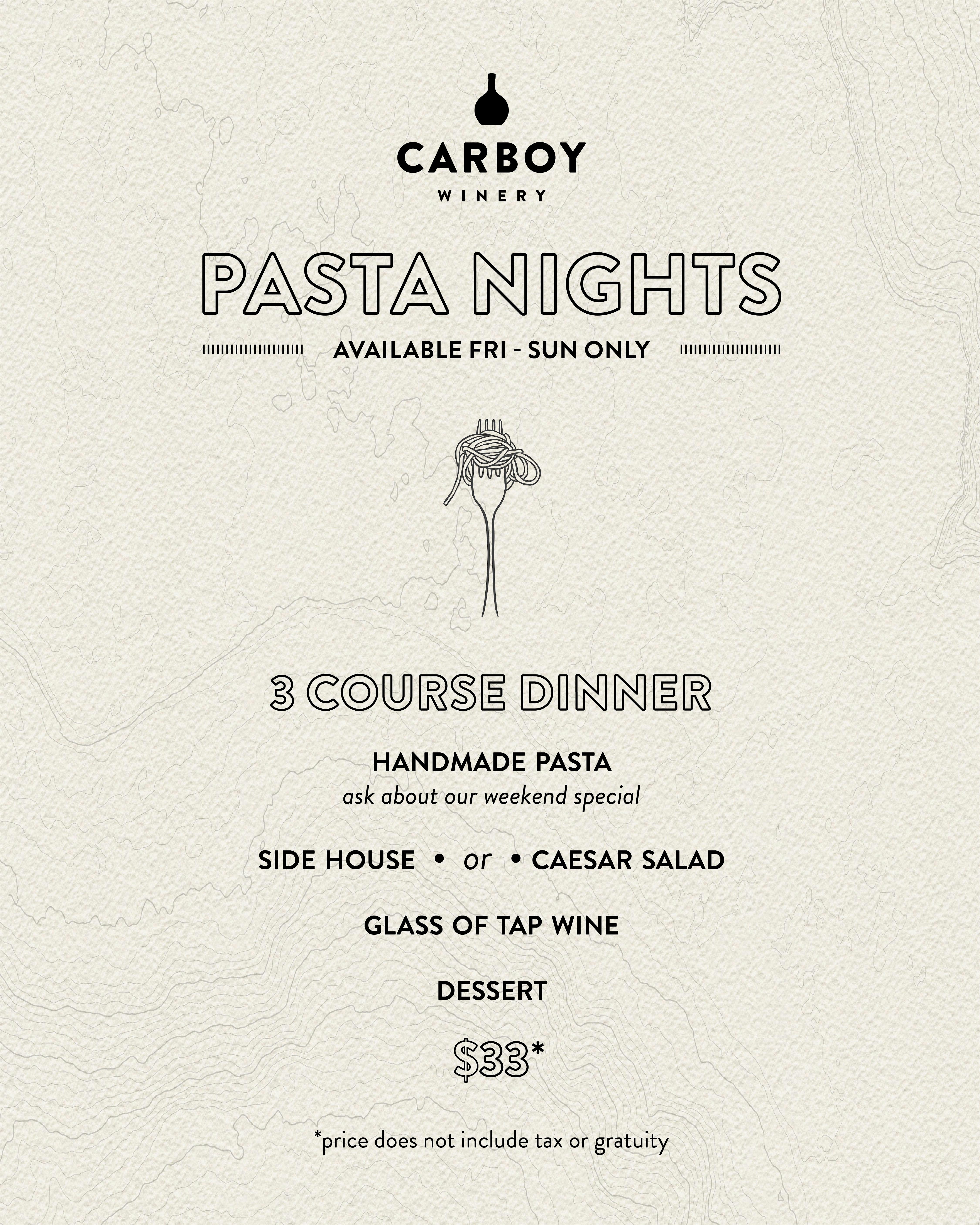 Pasta Nights at Carboy Winery Denver – Denver, CO