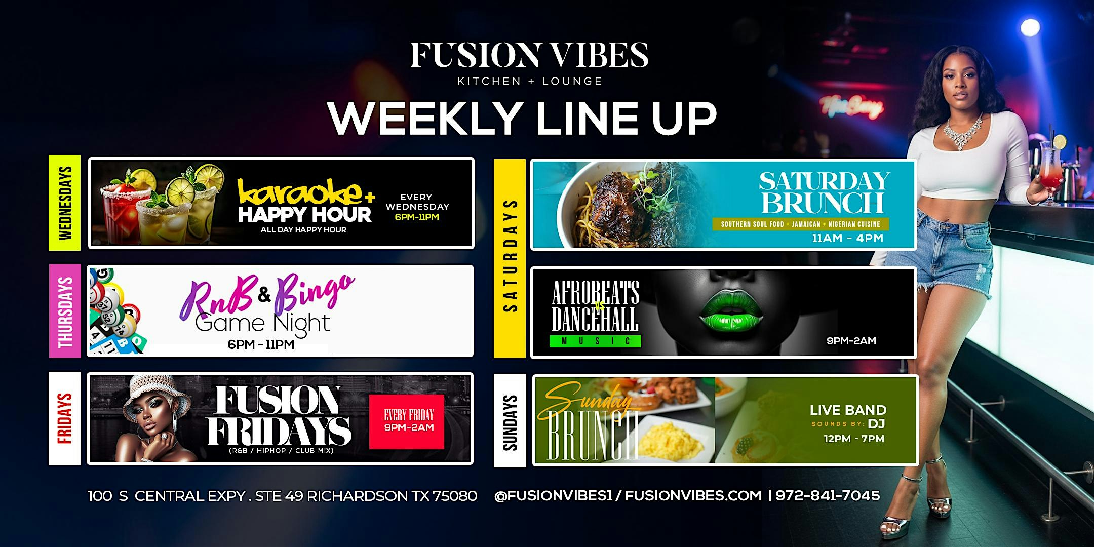 Fusion Vibes Weekly Vibes at Fusion Vibes Kitchen + Lounge – Richardson, TX
