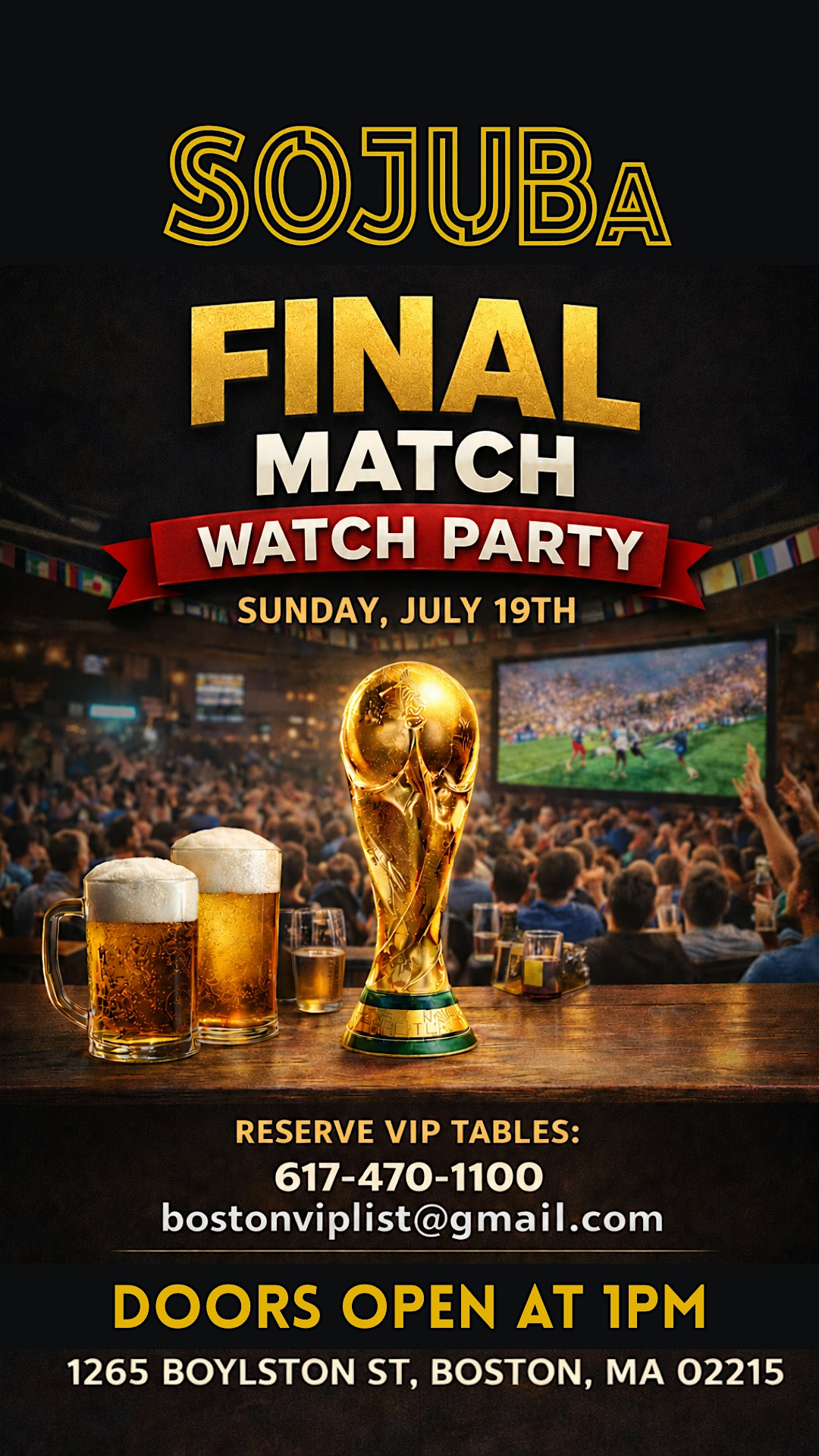 Final Match Watch Party at SOJUba at SOJUba – Boston, MA