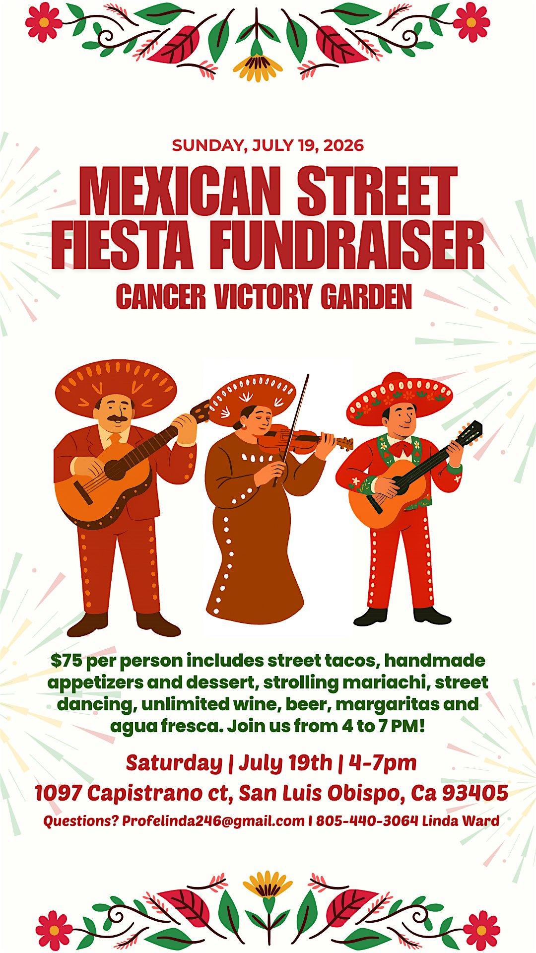 Mexican Street Fiesta Fundraiser at 1097 Capistrano Ct – San Luis Obispo, CA