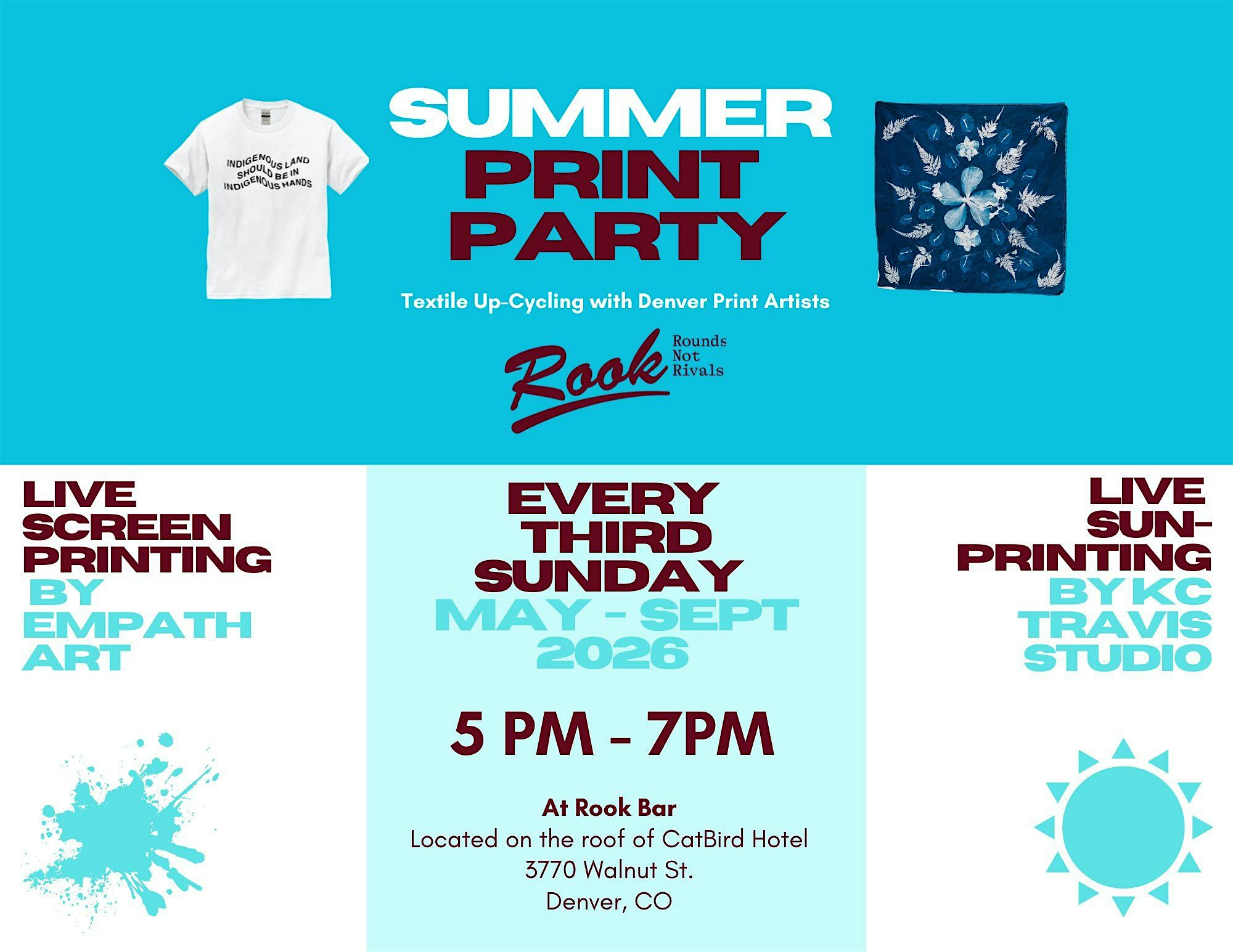 Summer Print Party at Rook at Rook – Denver, CO