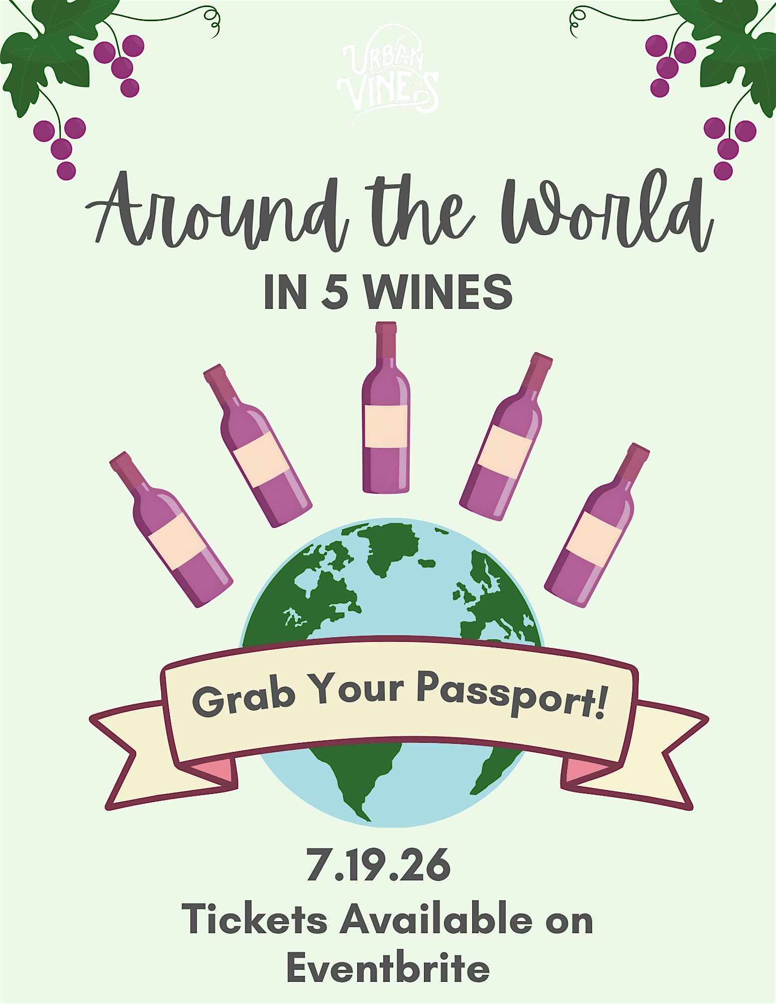 Around the World In 5 Wines! at Urban Vines Winery – Westfield, IN