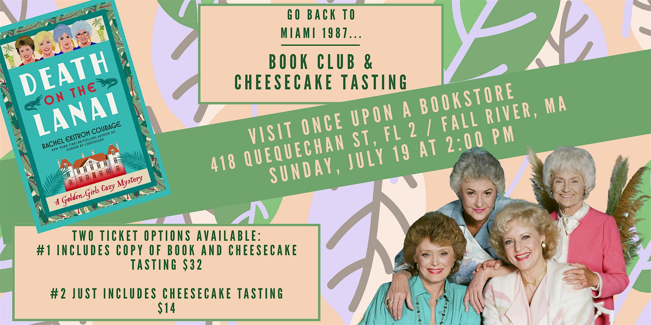 Book Club & Cheesecake Tasting at Once Upon a Bookstore – Fall River, MA