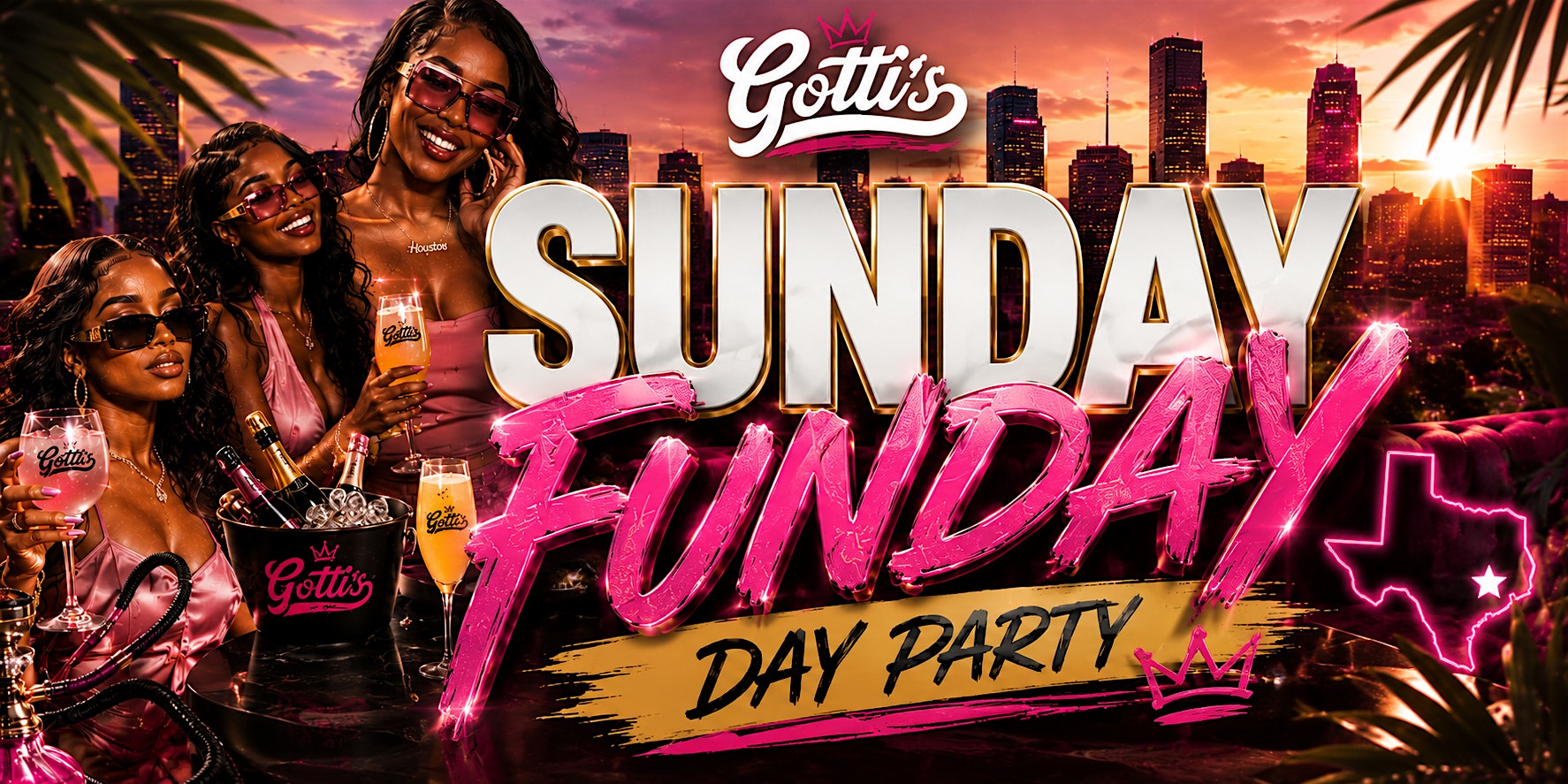 Sunday Funday Day Party at Gotti’s | Food, Hookah, Cocktails & Best Vibes at 811 St Emanuel St – Houston, TX
