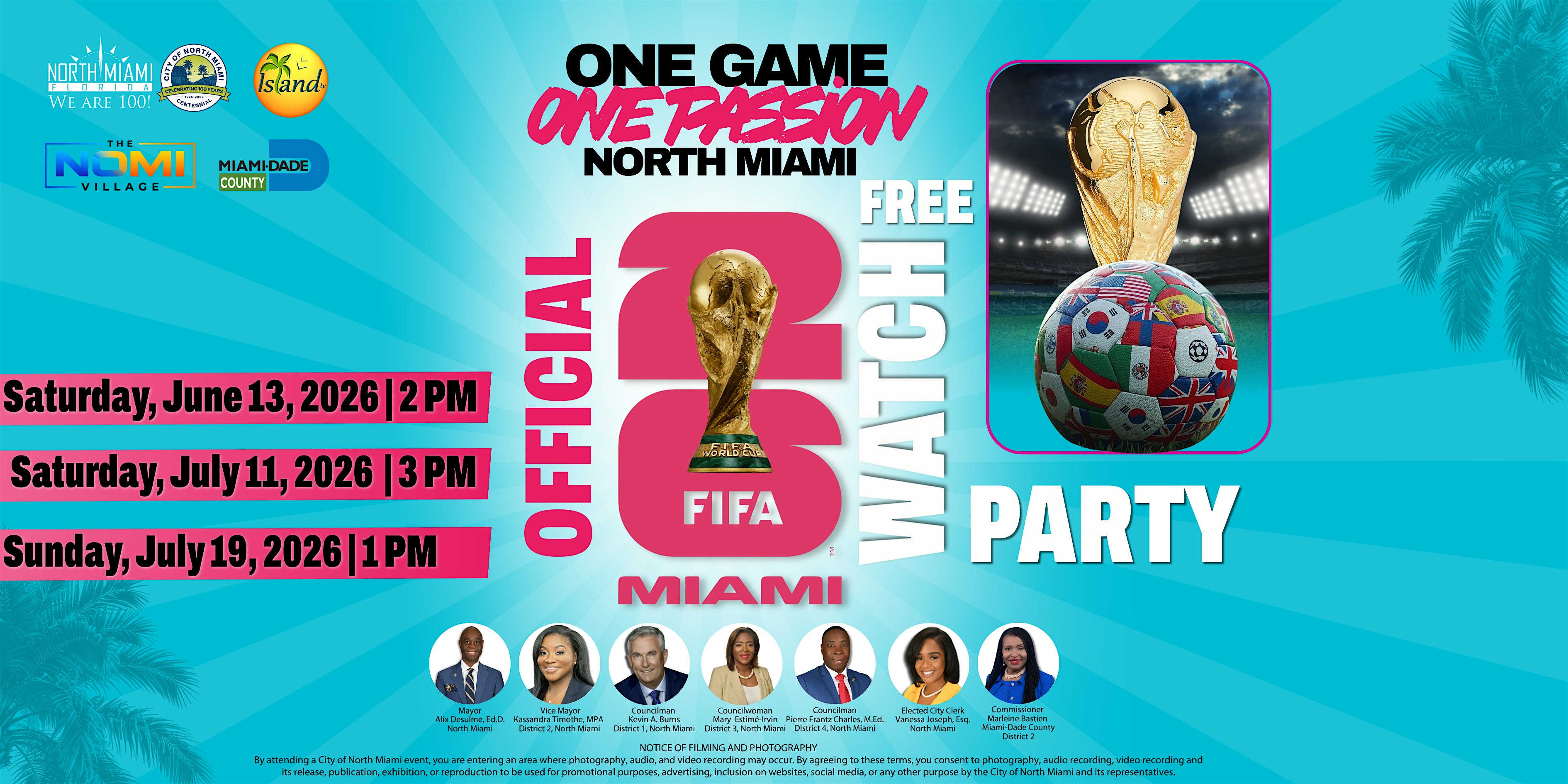One Game, One Passion North Miami Watch Party at The NoMI Village – North Miami, FL