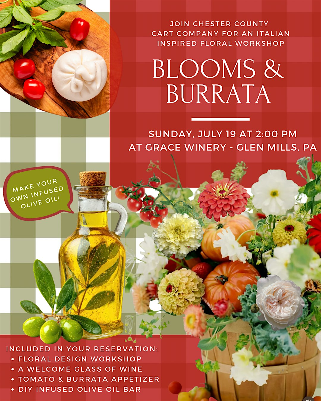 Blooms & Burrata: Garden Party at Grace Winery in Glen Mills, PA at The Inn at Grace Winery – Glen Mills, PA