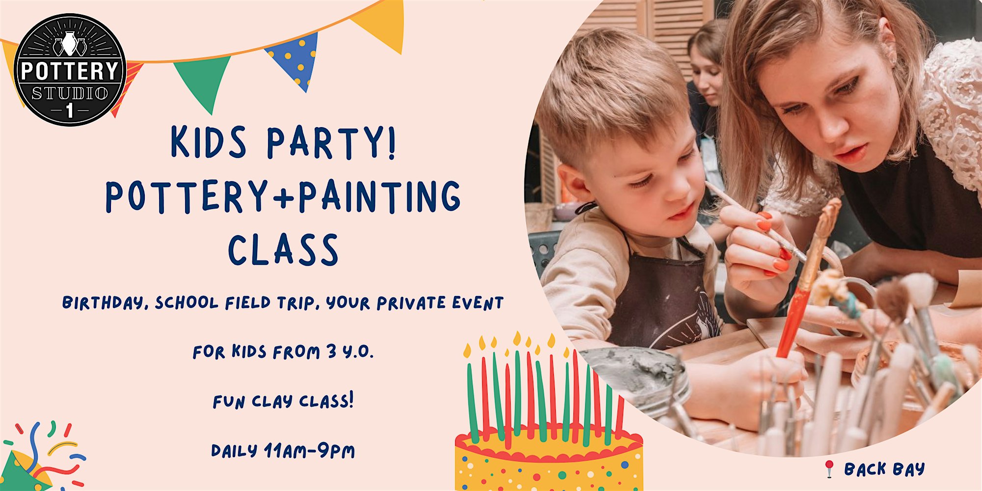 Kids’ Pottery + Painting Party – Back Bay at 279 Newbury St – Boston, MA
