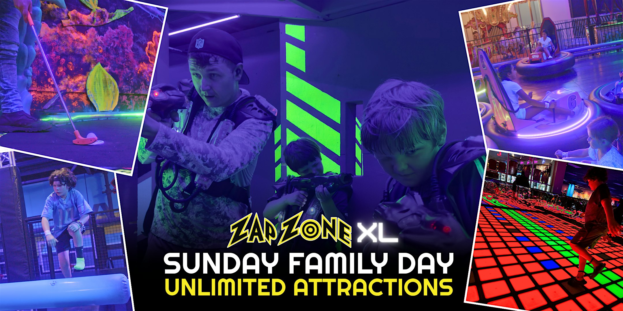 Sunday Family Day | Zap Zone XL Portage at Zap Zone XL – Portage – Portage, MI
