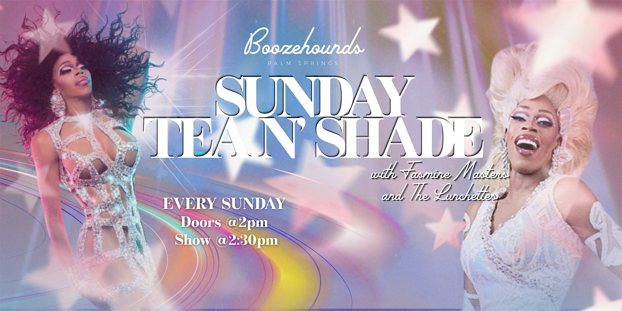 Sunday Tea N’ Shade with JASMINE MASTERS and the Lunchettes at Boozehounds Palm Springs – Palm Springs, CA