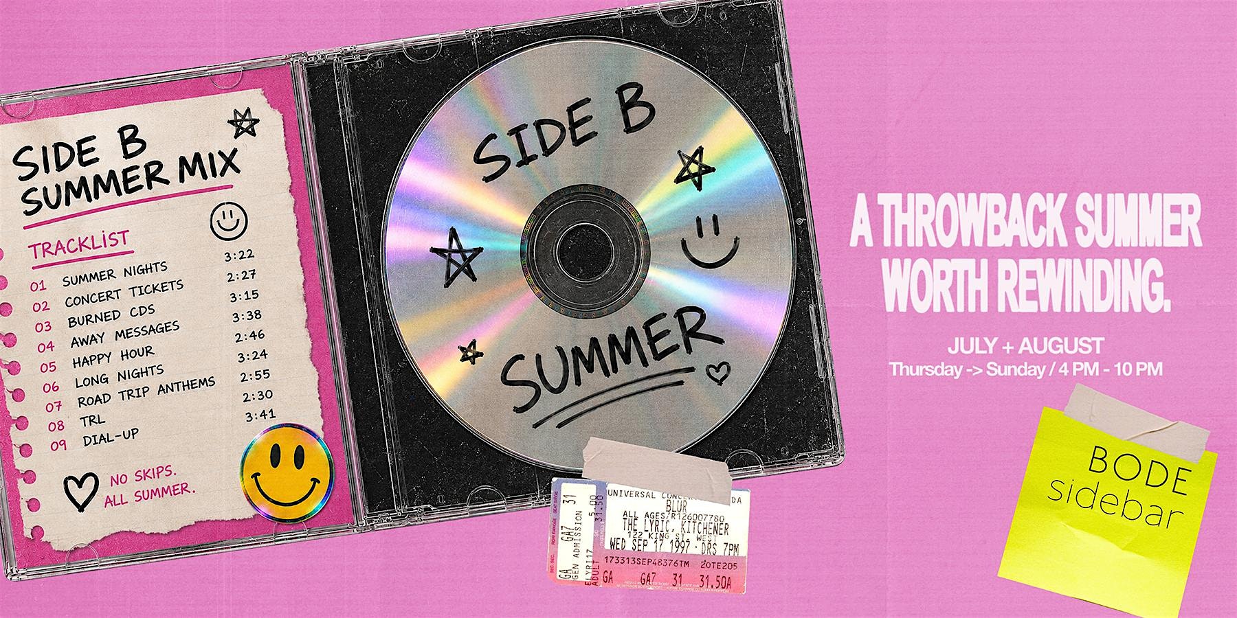 Side B Summer: A Throwback Summer Pop-Up At Sidebar at Sidebar – Nashville, TN