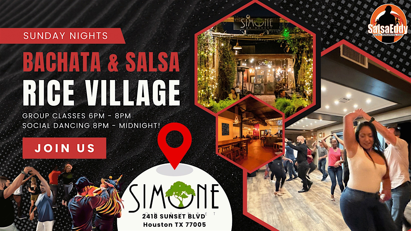 Sunday Funday 2026: Bachata & Salsa Night In Rice Village! at Simone on Sunset – Houston, TX
