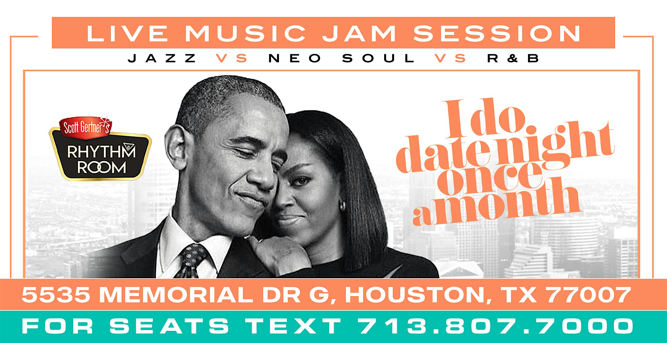 7PM LIVE MUSIC SUNDAY FUNDAY – $5 LAMB CHOP & FREE PARKING at Scott Gertner’s Rhythm Room – Houston, TX