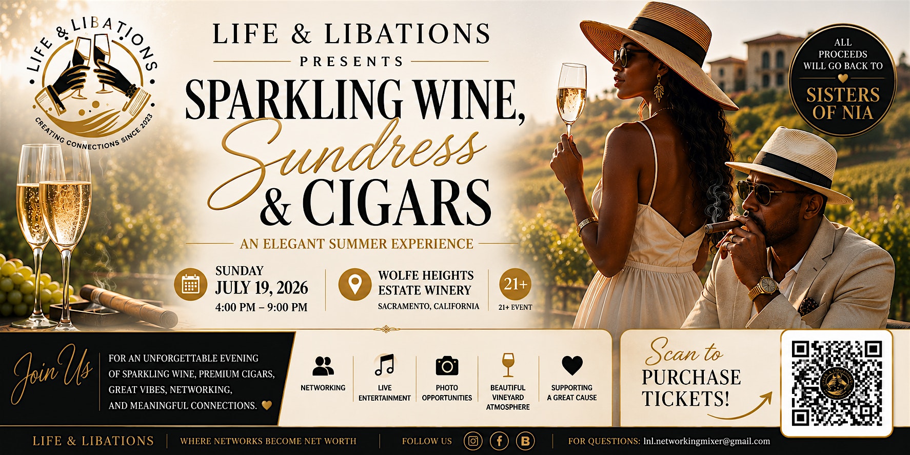 Life & Libations Presents: Sparkling Wine, Sundresses & Cigars at Wolfe Heights Estates Winery – Sacramento, CA