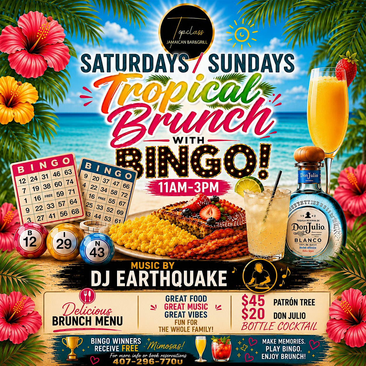 Top Class Tropical Brunch & Bingo at Top Class Jamaican Bar & Grill – Orlando, FL