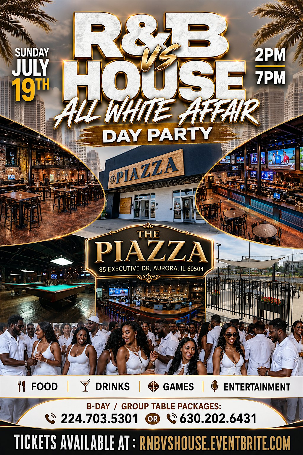 R&B VS HOUSE DAY PARTY at the PIAZZA – Aurora – Aurora, IL