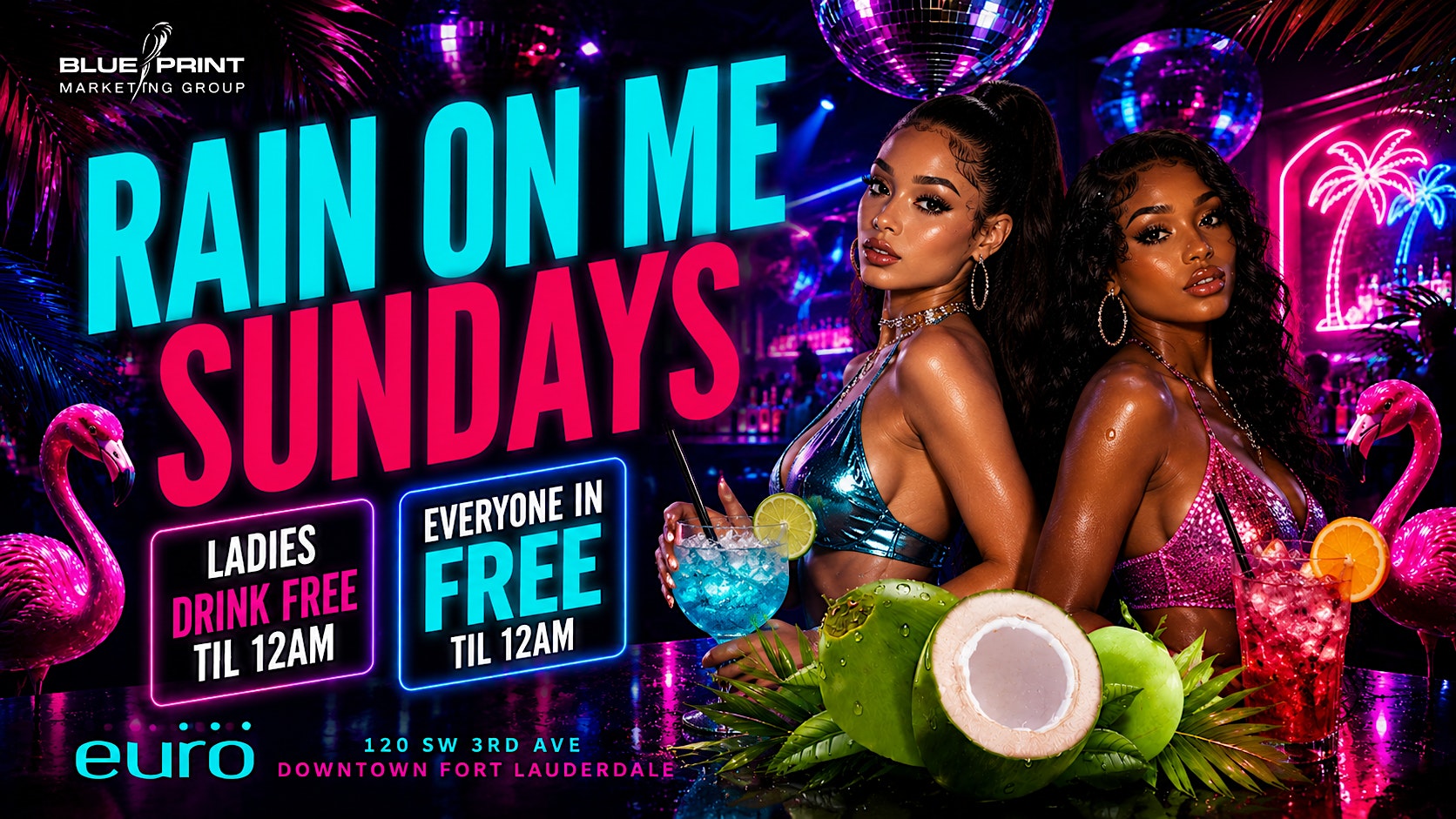 Rain on Me Sundays @ Club Euro Sunday Funday Every Sunday at Club Euro Night Club – Fort Lauderdale, FL