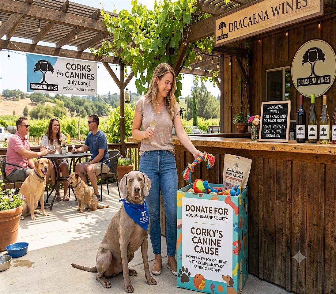Corks for Canines at Dracaena Wines Tasting Room – Paso Robles, CA