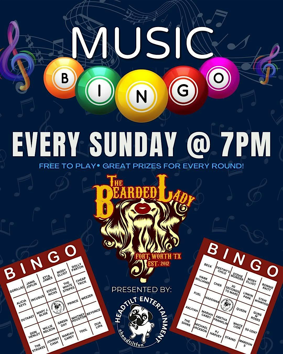 Music Bingo at The Bearded Lady Ft. Worth at The Bearded Lady – Fort Worth, TX