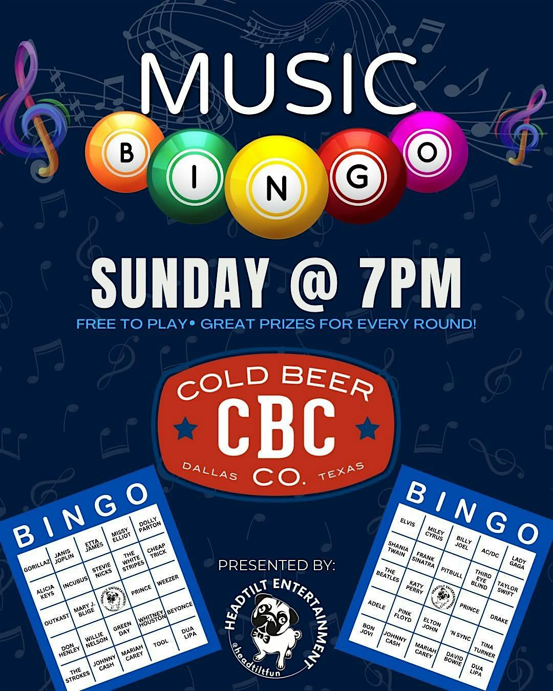Music Bingo @ Cold Beer Co. at Cold Beer Company – Dallas, TX