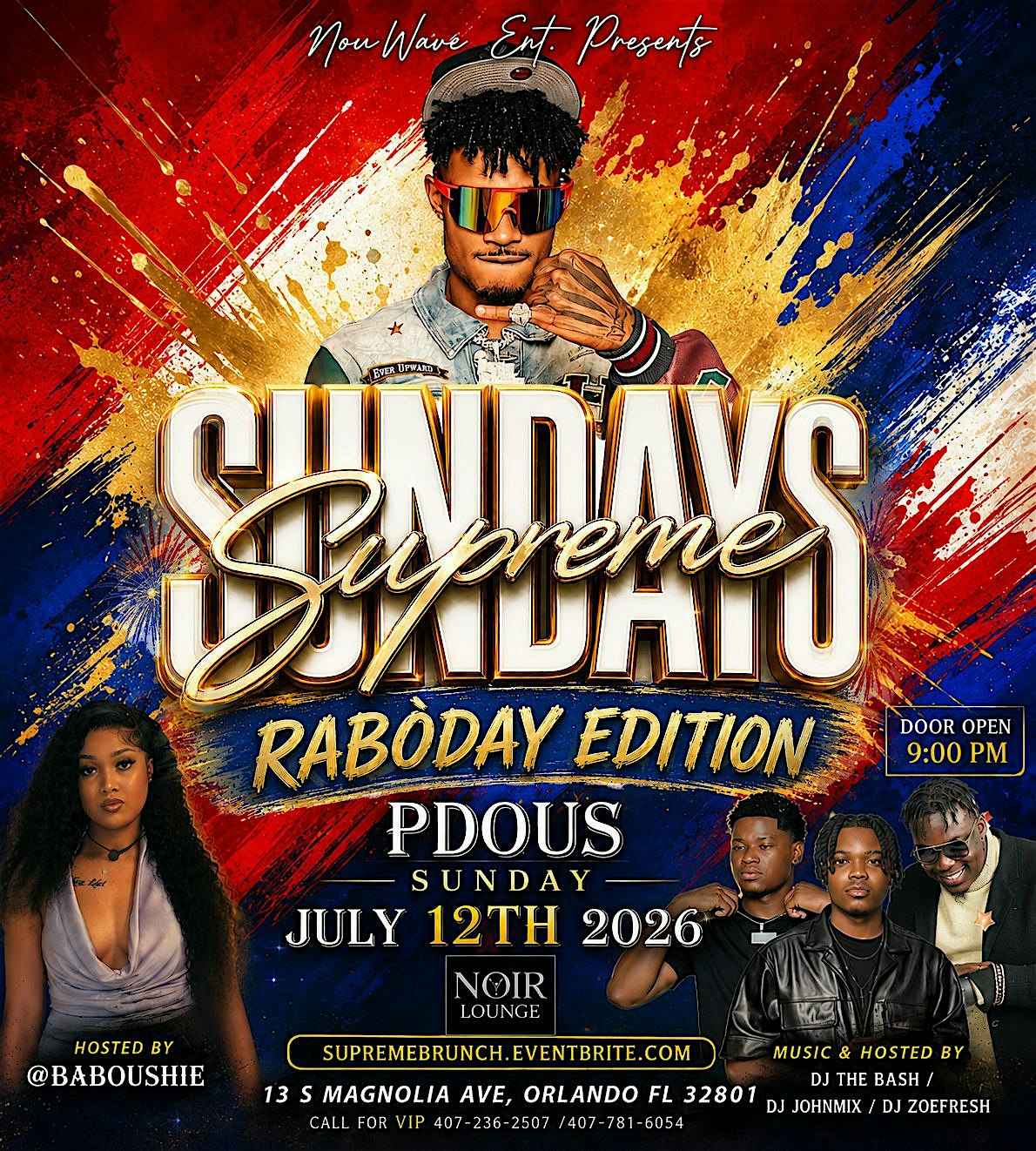 SUPREME SUNDAY’S: Raboday Edition at Noir Lounge and Bar LLC – Orlando, FL
