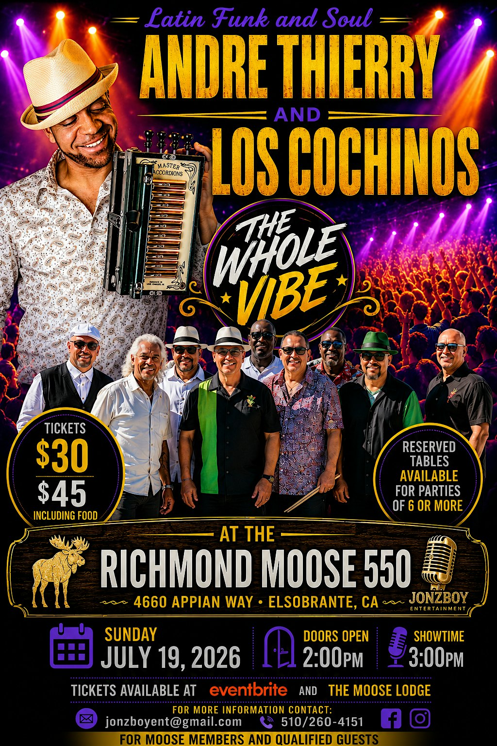 The Whole Vibe at Moose lodge Richmond 550 – El Sobrante, CA