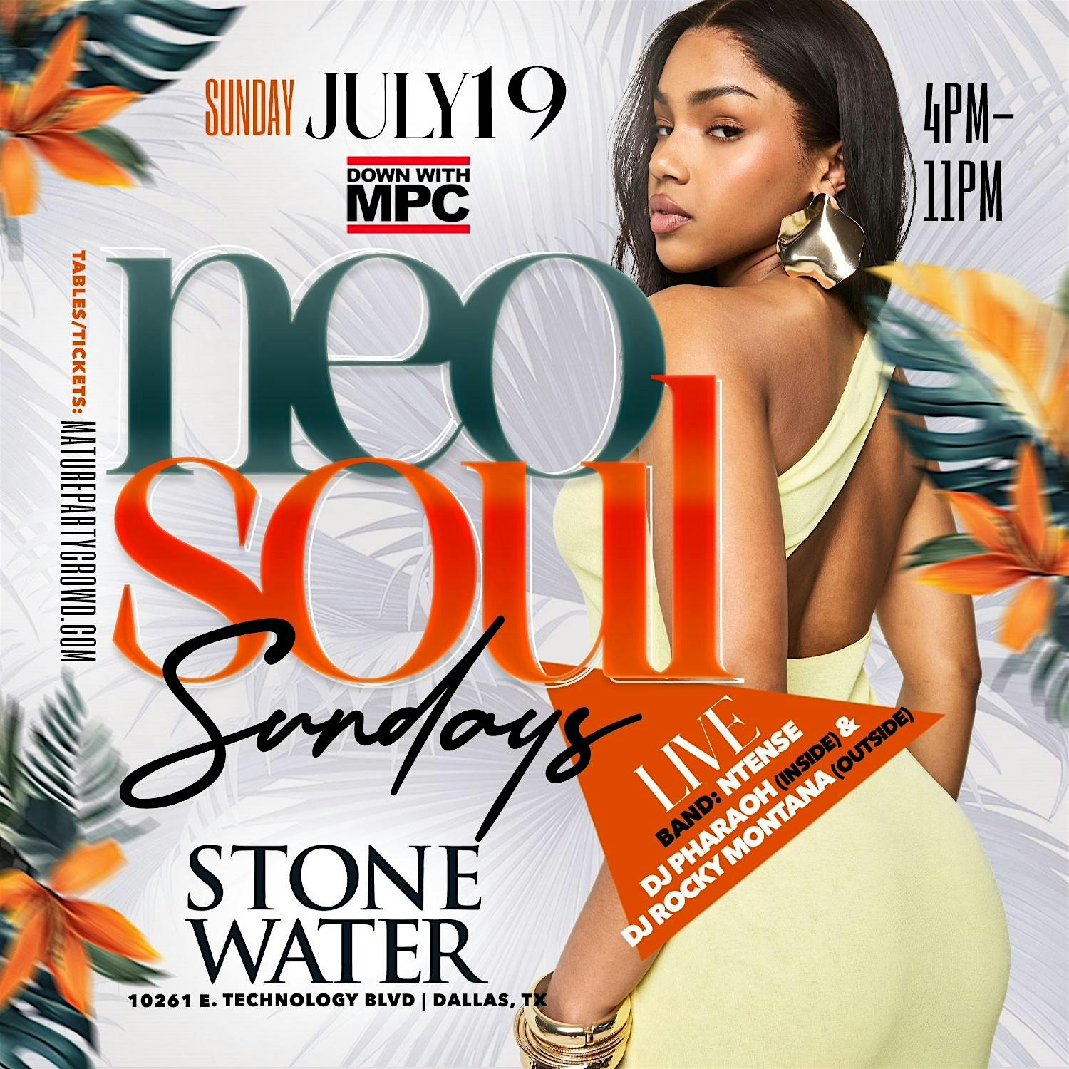 NEO SOUL SUNDAYS @ STONE WATER at Stone Water Restaurant & Entertainment – Dallas, TX