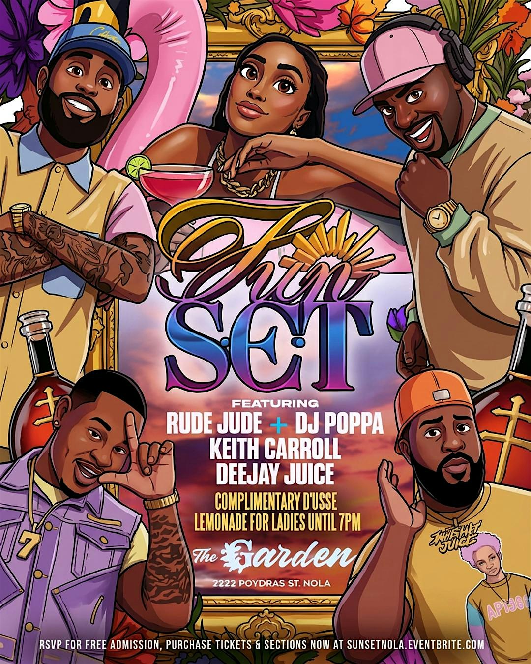 SUNSET SUNDAY EVENING TEMPTATION @ THE GARDEN EVERY SUNDAY at 2222 Poydras St – New Orleans, LA