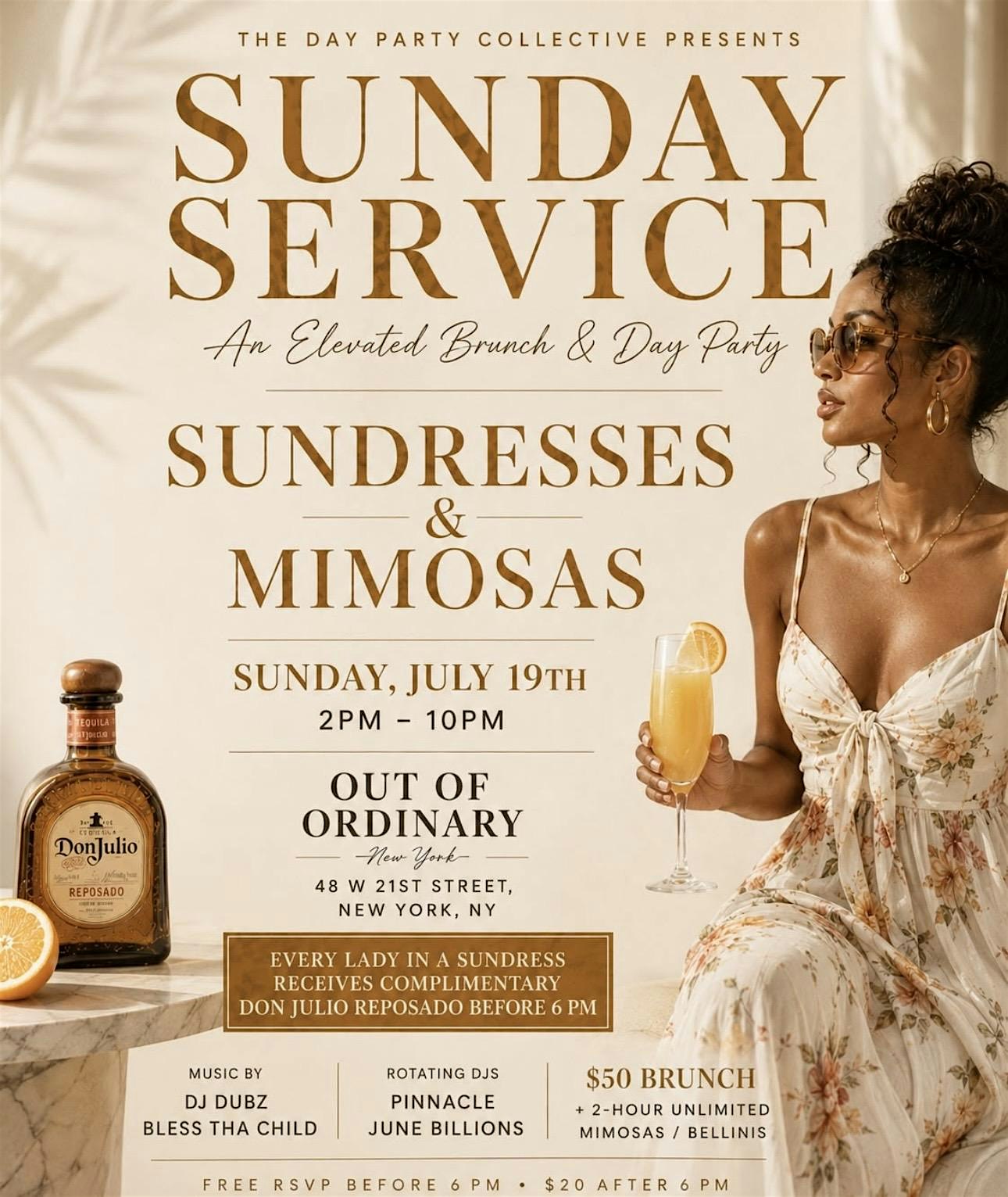 NYC Sunday Brunch Day Party DJs Hip hop RNB Soca Reggae at OUT OF ORDINARY – New York, NY