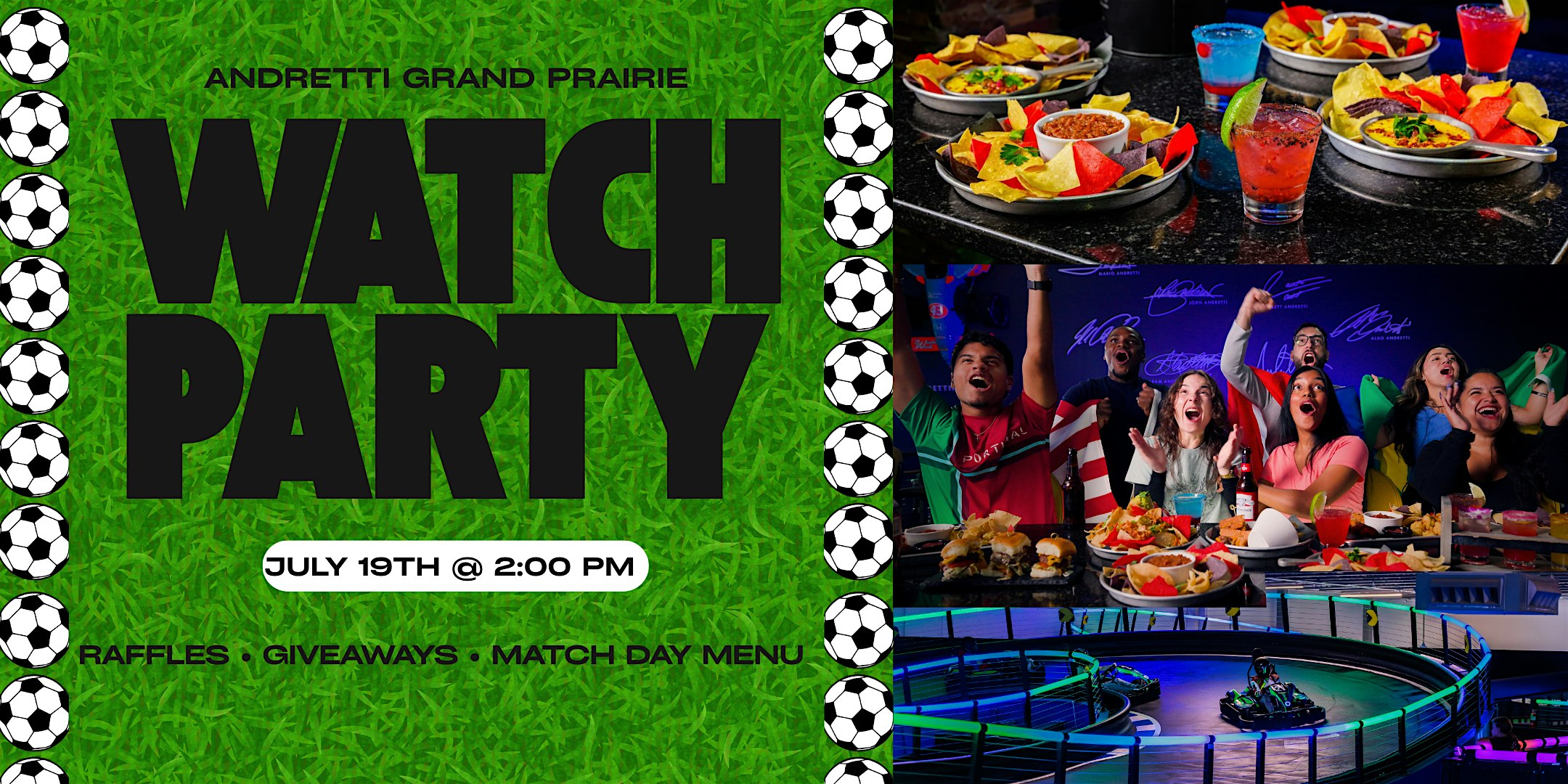 Finals Soccer Watch Party- 7/19 at Andretti Indoor Karting & Games Grand Prairie – Grand Prairie, TX