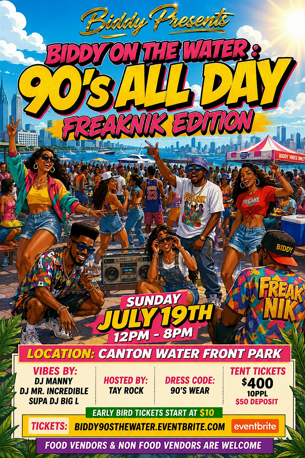 Biddy Presents : Biddy on The Water : 90’s Edition at Canton Waterfront Park – Baltimore, MD