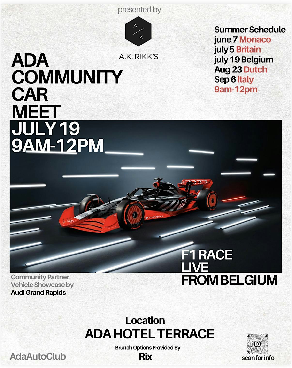 Formula 1 Brunch, Live From Belgium! at Ada Hotel Terrace – Ada, MI