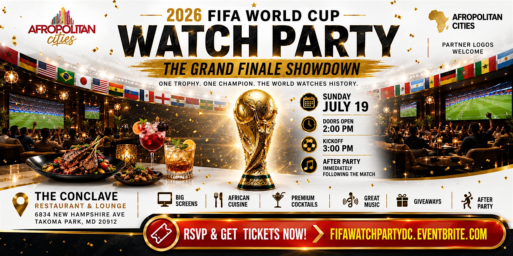FIFA World Cup 2026™ Final Watch Party | DMV at Conclave Restaurant – Takoma Park, MD