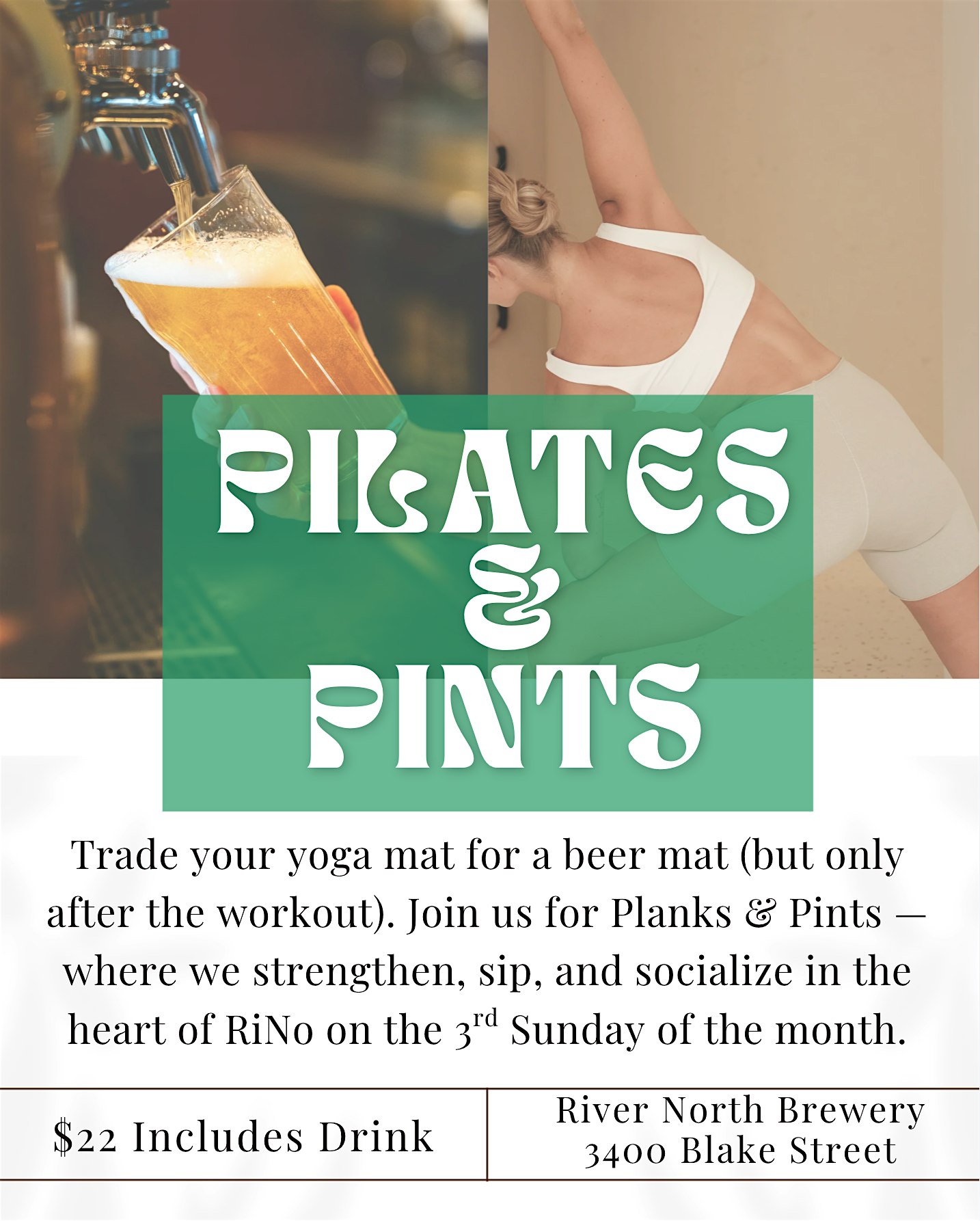 Pilates & Pints at River North Brewery – RiNo Taproom – Denver, CO