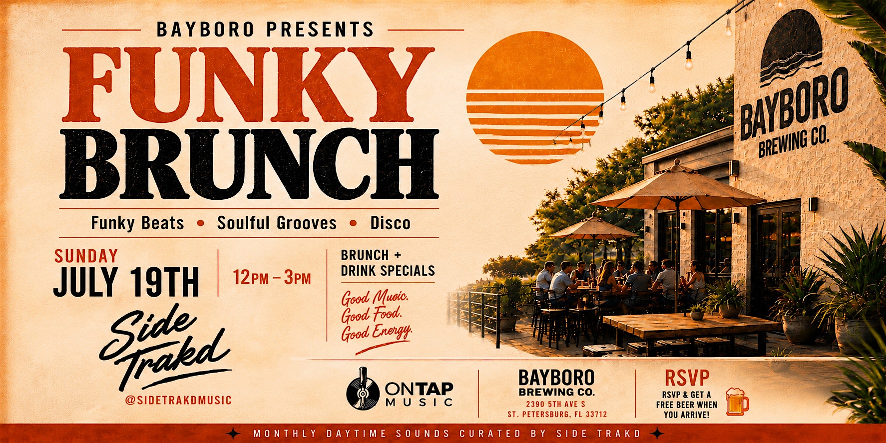 Bayboro Presents: Funky Brunch w/ SIDE TRAKD at Bayboro Brewing Co – St. Petersburg, FL