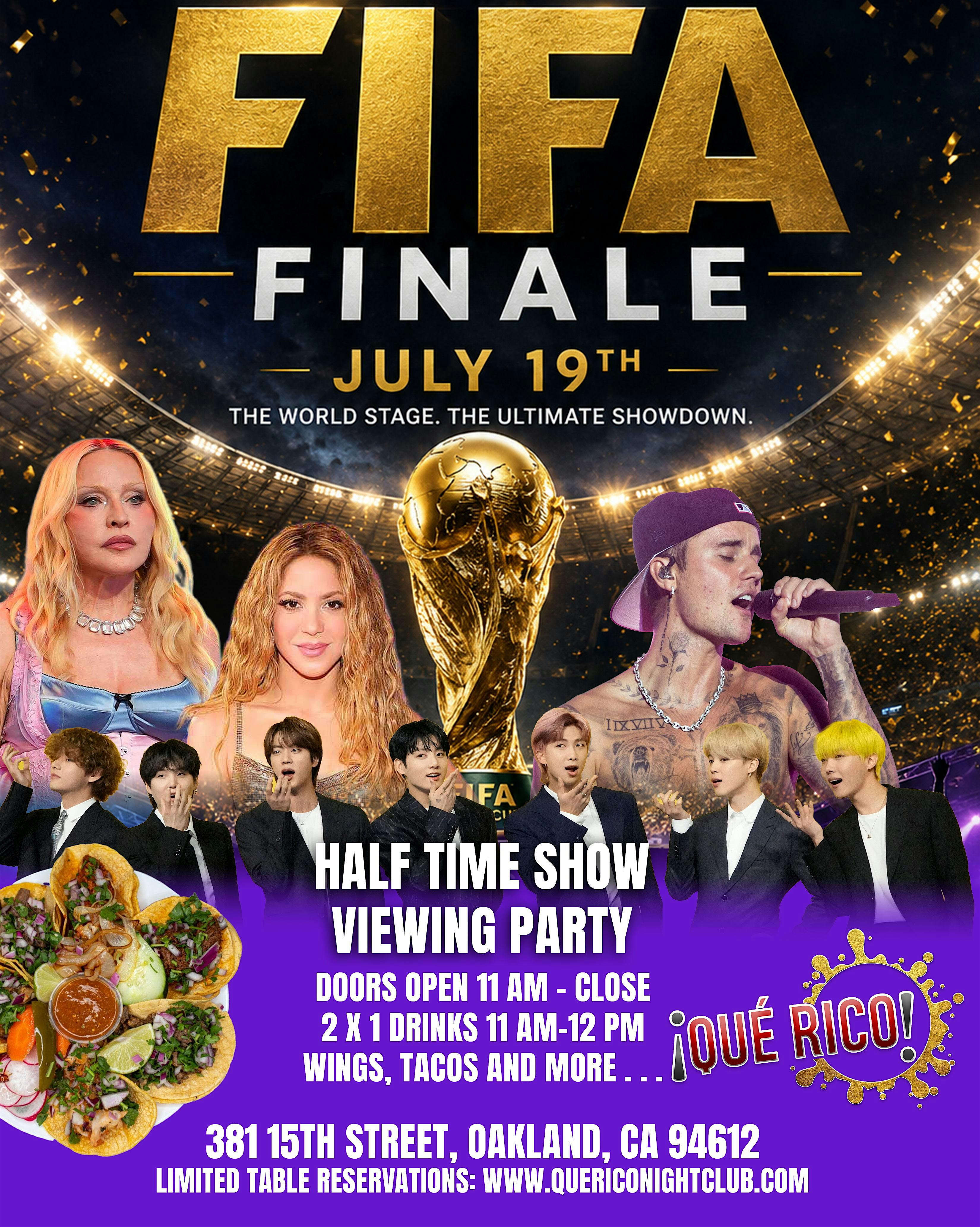 Fifa Finale Viewing Party at Que Rico Nightclub and Restaurant – Oakland, CA