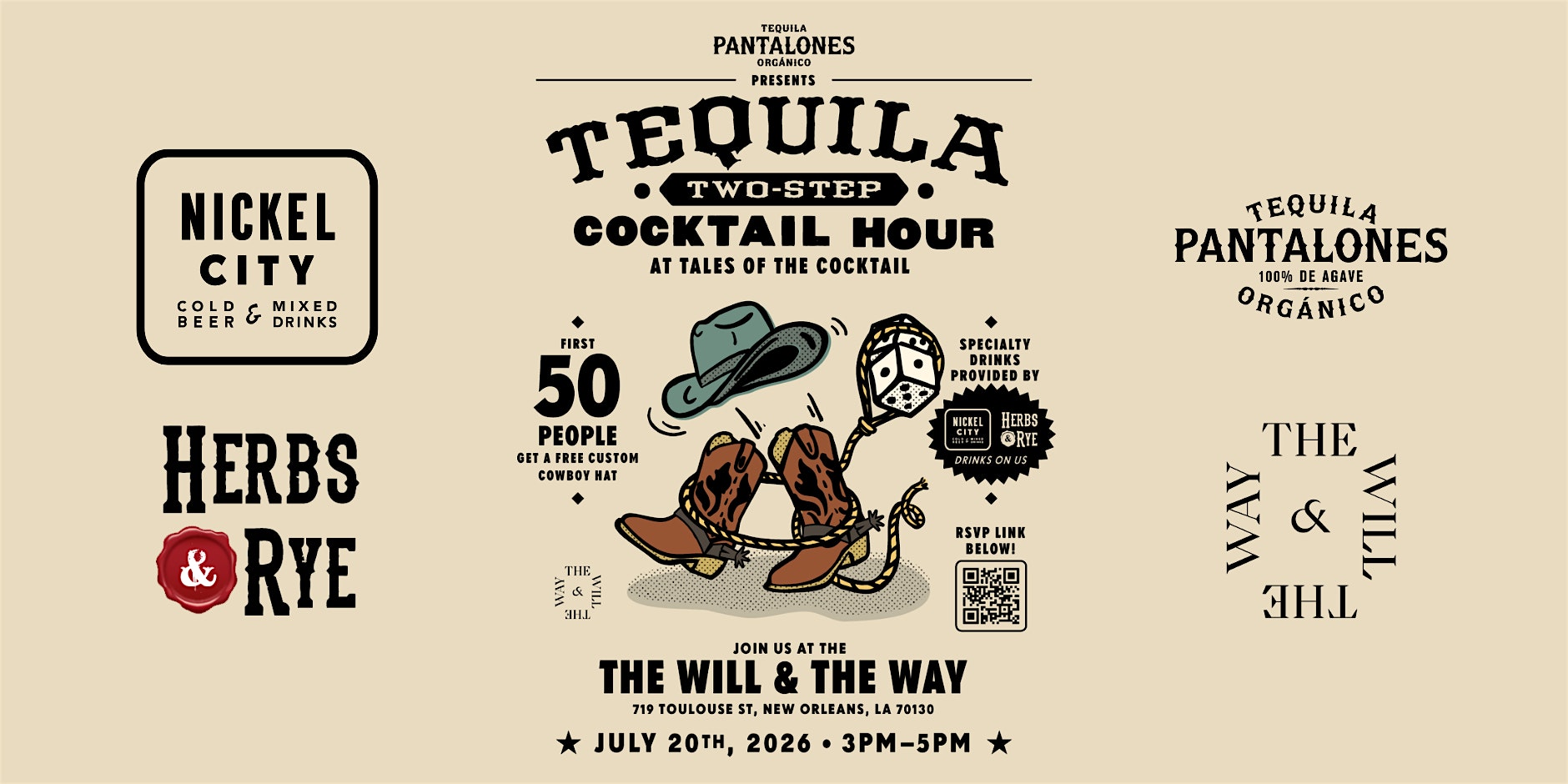 Tequila Two-Step presented by Pantalones Organic Tequila at The Will & The Way – New Orleans, LA