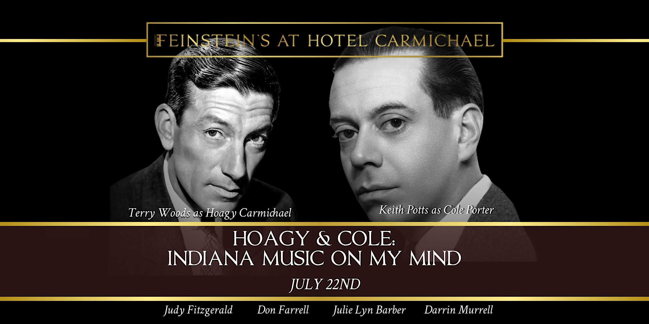 HOAGY & COLE: INDIANA MUSIC ON MY MIND at Feinstein’s at Hotel Carmichael – Carmel, IN