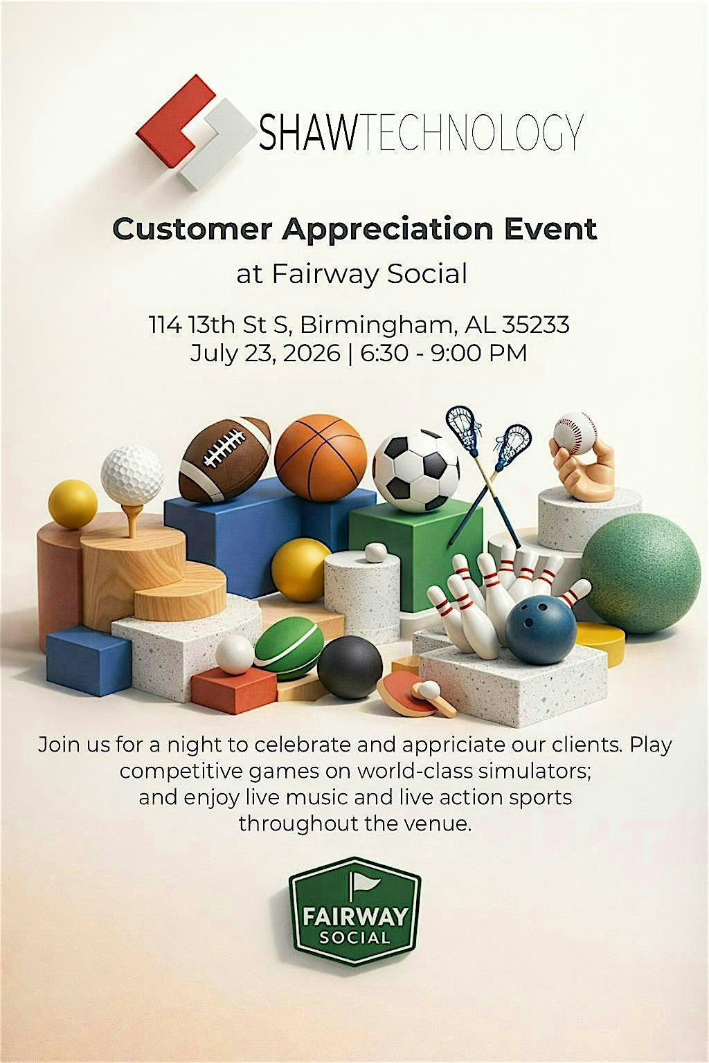 2026 Shaw North Customer Appreciation at Fairway Social Birmingham – Birmingham, AL