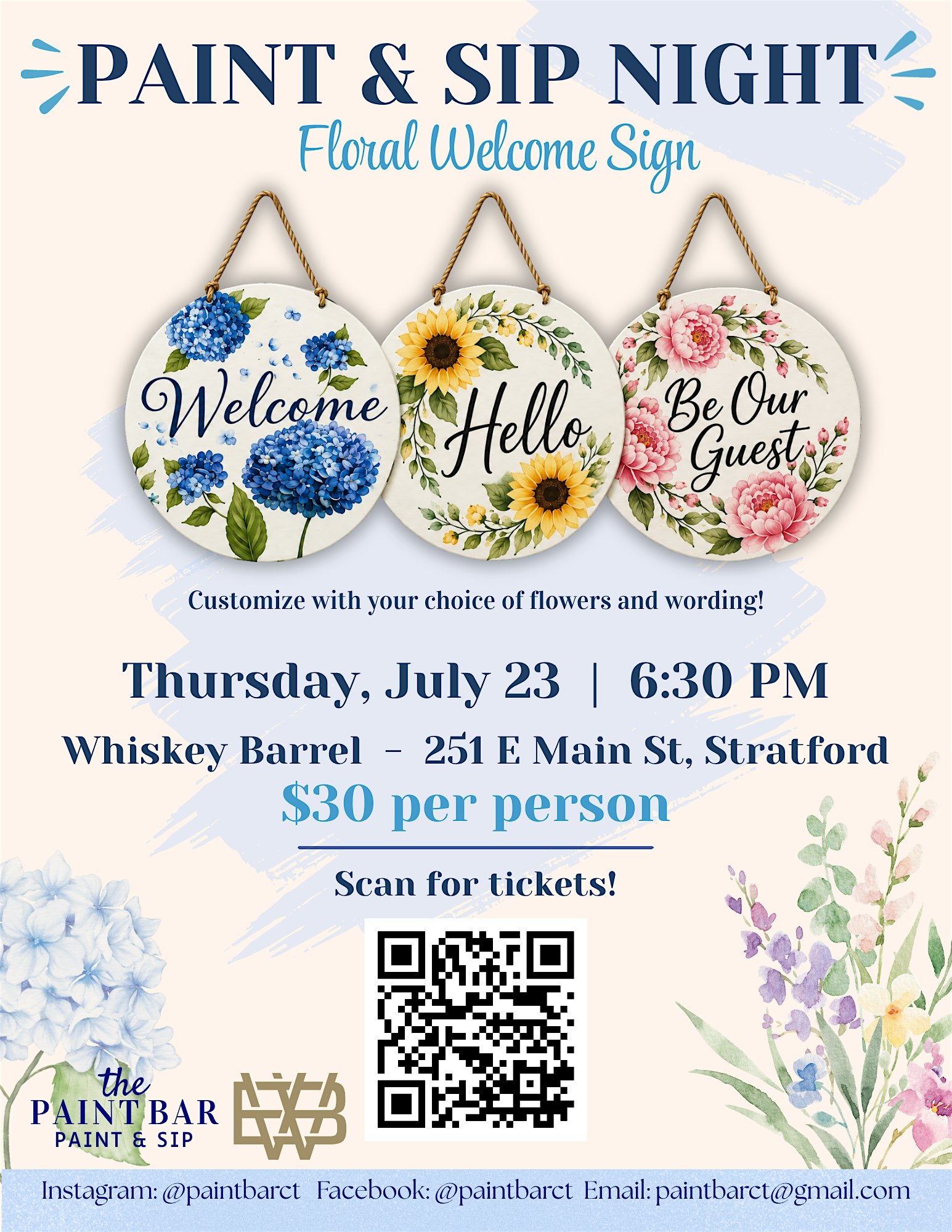 Paint & Sip at Whiskey Barrel at Whiskey Barrel – Stratford, CT