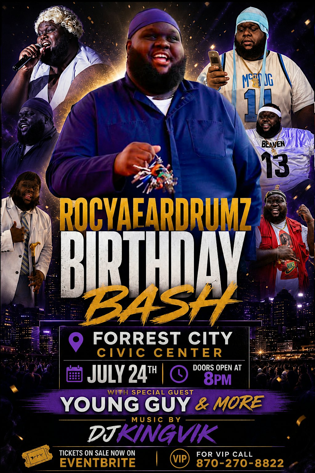 RocYaEardrumz & Friends Birthday Bash at Civic Center – Forrest City, AR