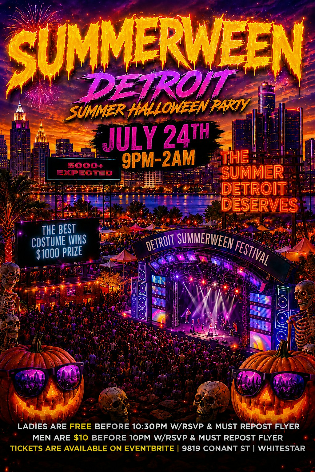 SUMMERWEEN *DETROIT SUMMER HALLOWEEN PARTY* at White star music venue – Hamtramck, MI