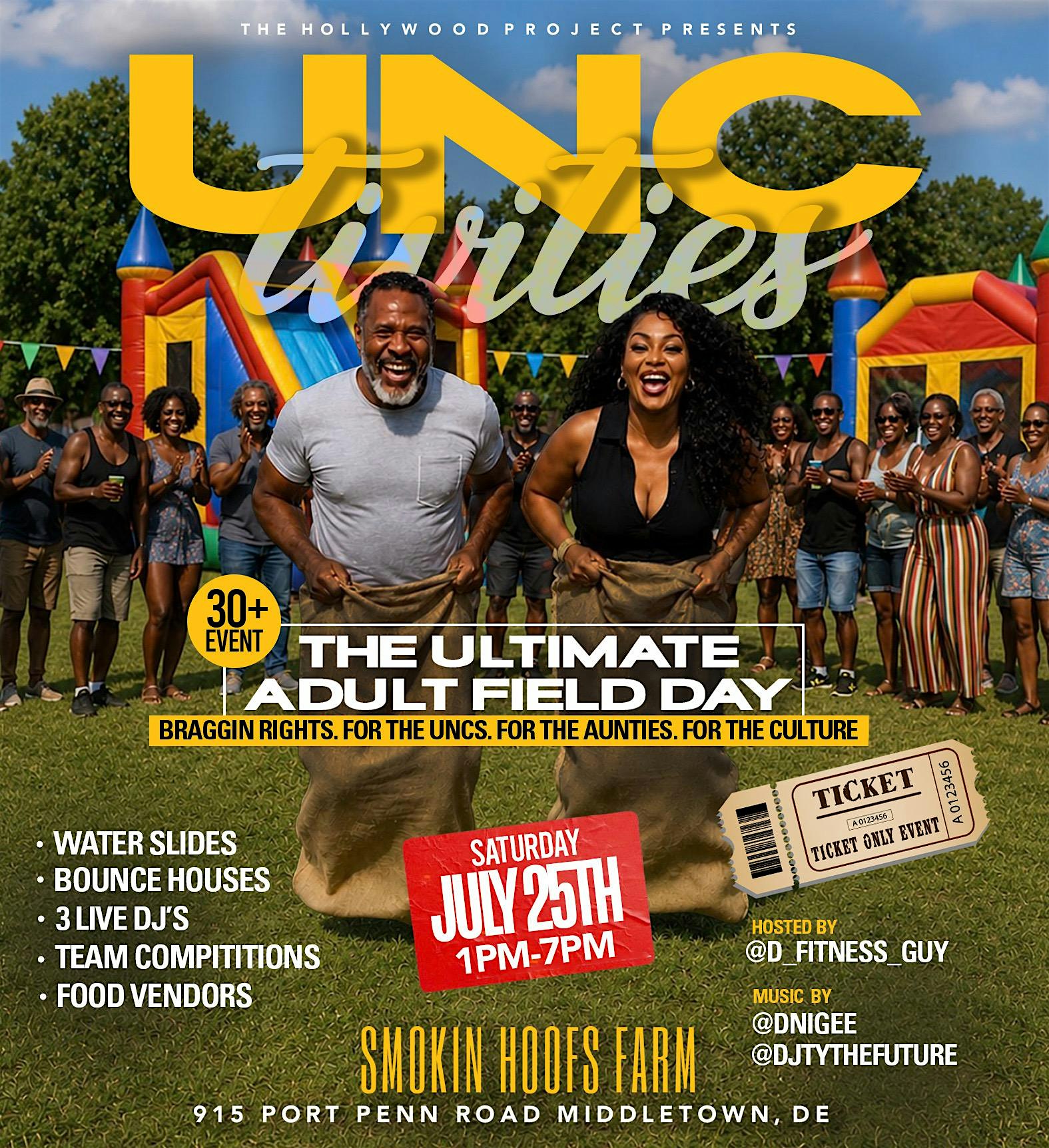 UNCtivities “Adult Field Day” at Smokin Hoofs Farm – Middletown, DE