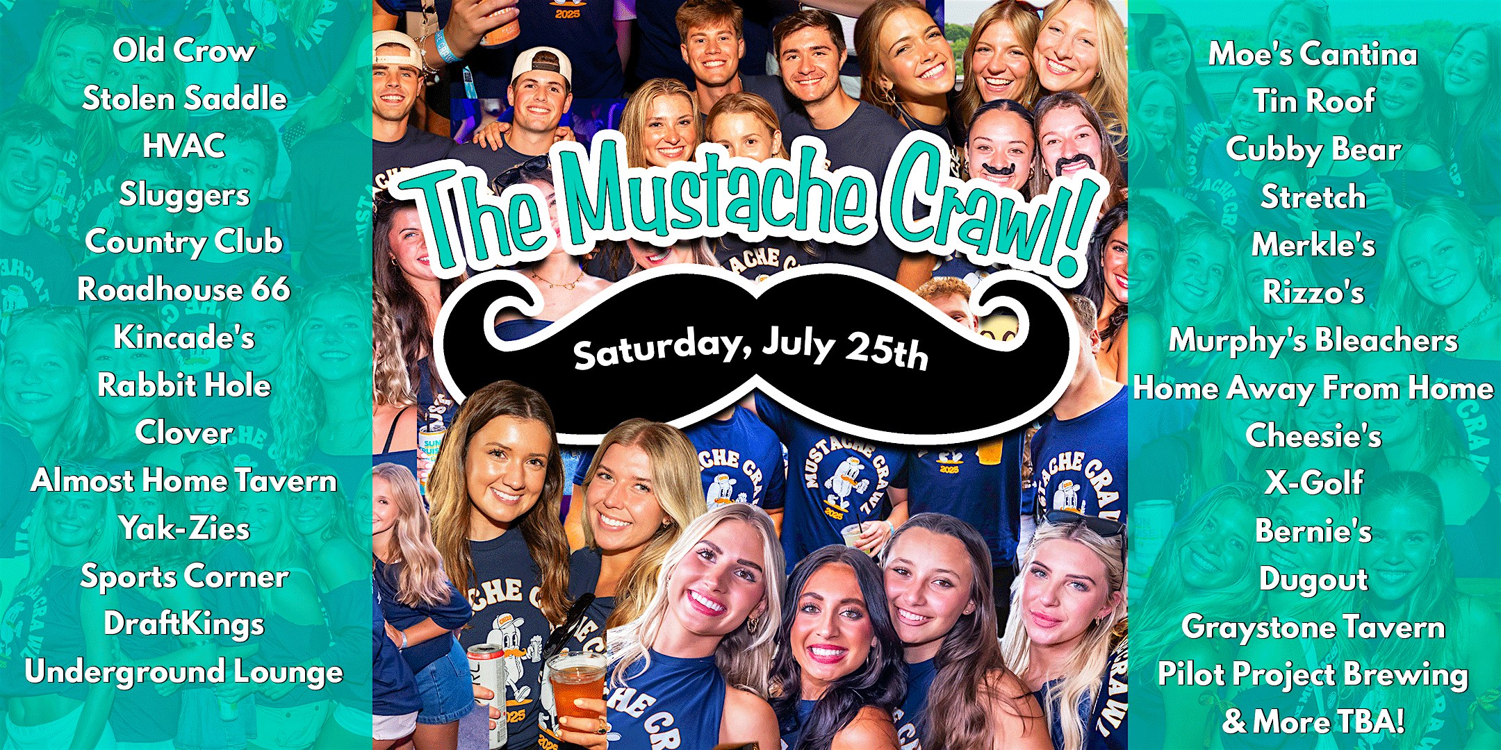 The Mustache Crawl: Chicago’s BIGGEST Bar Crawl! at Wrigleyville’s Best Bars (Full List in Details) – Chicago, IL