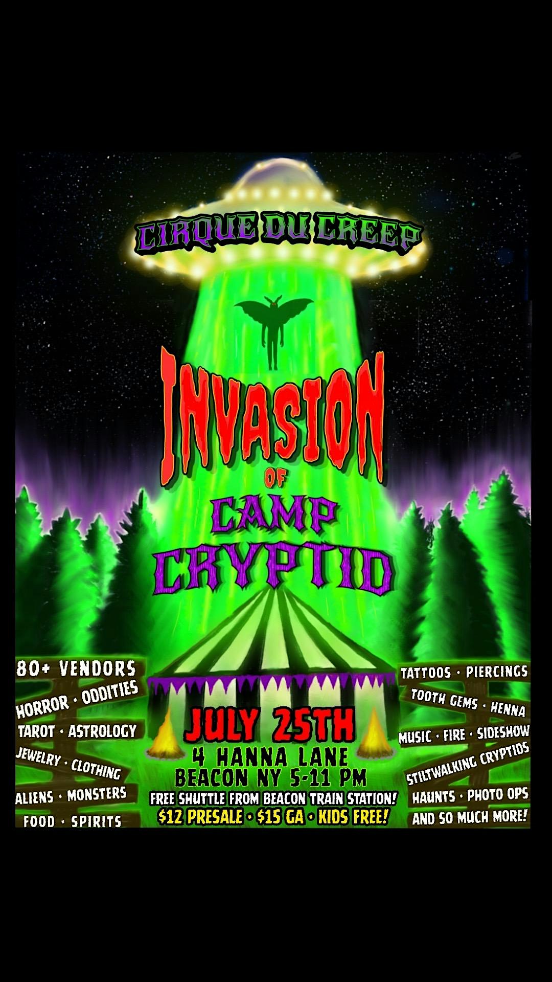 Cirque Du Creep- Invasion of Camp Cryptid at The Yard – Beacon, NY